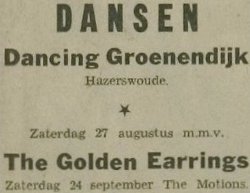 The Golden Earrings show announcement August 27, 1966 Hazerswoude - Dancing Groenendijk